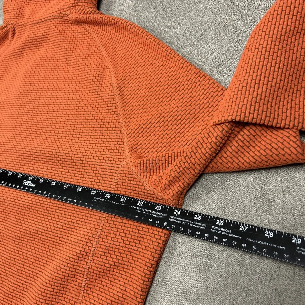 Craghoppers 1/2 Zip Sweater Mens Large Orange Waffle Knit Fleece Pullover